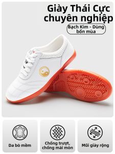 WUYINXIANG | Giày Tập Thái Cực Quyền & Bát Đoạn Cẩm Đế Cao Su Mềm Da Bò