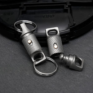 Titanium Alloy Knurling Keychain 360 Degree Rotation Quick Dismantling Firmness Corrosion Resistance Portable Outdoor EDC Tools