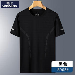 Ice Silk Mesh Short Sleeve T-Shirt Mens Summer Thin Quick Dry Half Sleeve Loose Fit Simple Base Shirt Fashionable round Neck