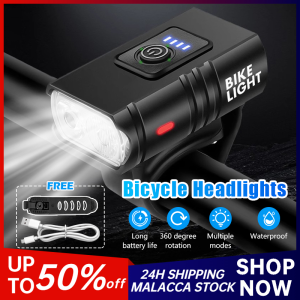 LED Bicycle Headlight T6 Bicycle Front Light 6 Modes Rechargeable Night Flashlight Waterproof Riding Cycling Lights