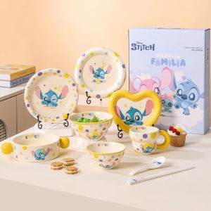 Cartoon Ceramic Bowl Set Dishware for Kids Home Use Cute Cartoon Plate Bowl Set Dining Utensils Colorful Stevie Bowl