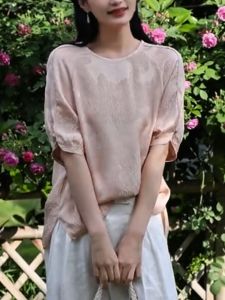 QINGNAER | Elegant Traditional Chinese Style Plus Size Womens Summer Shirt