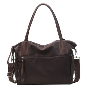Large Capacity Nylon Tote Bag Womens Crossbody Shoulder Handbag Retro Versatile Modern Neutral Style Soft Handle Casual Leisure