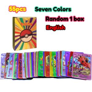 Bandai | ●Pokémon 55pc English Card Charizard Gold Foil Cards Golden Letters English Game Card Metalicas Vmax Gx Series Gift
