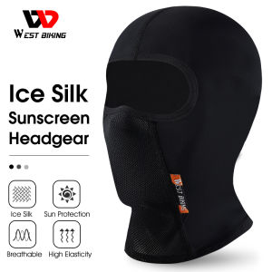 WEST BIKING Bike Summer Headwear Cycling Outdoor Sport Breathable Balaclava With Glasses Hole Bicycle Ice Silk Headband Mask