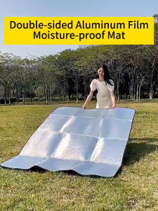 【COD】Outdoor Portable Moisture Proof Camping Mat Double-sided Thickened Aluminum Durable Foldable Waterproof Hike Camping Equipment
