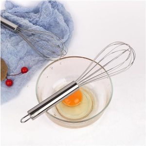 1Pcs Stainless Steel Whisk Kitchen Utensil Wisk For Blending and Stirring (10 inches)