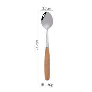 Stainless Steel Chopsticks Fruit Fork Wooden Handle Japanese Style Dining Utensils Home Use Solid Color Double Sided Chopsticks