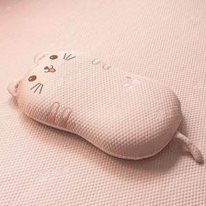 Gối Cao Su Non Massage Mèo Con Thiết Kế Lỗ Thoáng Khí Có Hạt Massage Hỗ Trợ Cổ Vải Băng Lạnh
