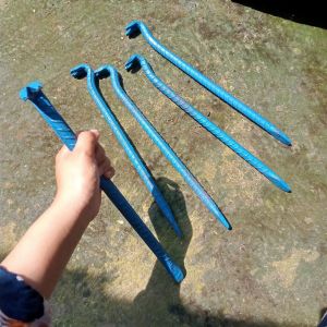 Paket Alat Berkebun Murah 4 Pcs Cangkul Pipa Mini - Linggis Tanah - Sekop Tanah Lancip - Garuk Cakar Biru