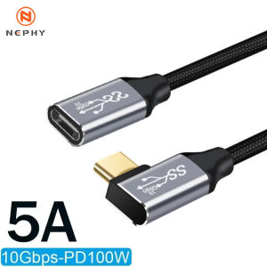 100W PD Fast Charging Cable Male to Female Data Line 4K 60HZ Video Cord 10Gbps USB 3.1 Gen 2 Type C Extension Cable For Laptop