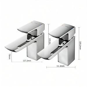 Square Single Handle Sink Faucet Hot and Cold Water