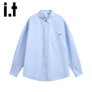 izzue | Áo Sơ Mi Dài Tay Cổ Bẻ Form Rộng Cởi Mở Phong Cách Casual