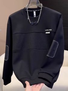 เสื้อฮู้ดผู้ชายสไตล์เกาหลีฤดูใบไม้ร่วงและฤดูหนาว ทรงหลวม ผ้าฝ้ายผสม แขนยาว ปกติ เสื้อผ้าทำงานสไตล์เกาหลี