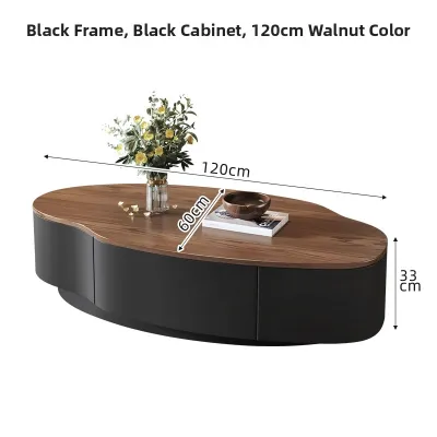 French Luxury Vintage Retro Walnut Solid Wood Coffee Table