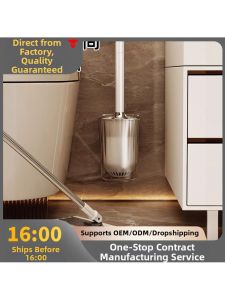 Wall-Mounted No-Dead-Corner Toilet Brush Home Bathroom Long Handle