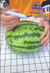 Sendok Ukir Buah Pisau Scoop Kerok Ukir Cocktail Serbaguna Stainless Buah Buahan Pisau Ukir 2in1