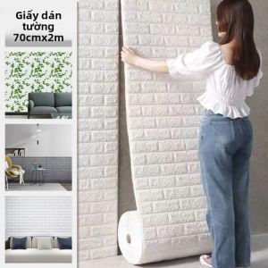 Giấy Dán Tường PVC Chống Thấm Nước Tự Dính 3D Dán Và Dán Giả Gạch Hoa Văn Dán Tường 70cmx2m Để Trang Trí Nhà Bếp Phòng Ngủ