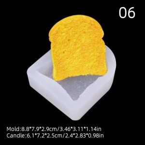 3D Snack Silicone Mold for Making Waffles Croissant Shaped Candle Resin Epoxy Tool Tiramisu Cream Puff Gypsum Casting Mold Decor