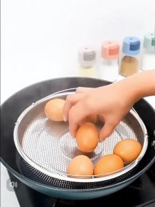 Multifunctional Stainless Steel Basket Steamer with Handle Household Draining Basket Fine Mesh Steam Grid Steamer Rack