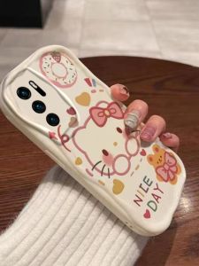 Kitty Cat Design Silicone Phone Case for Huawei P40 pro Womens Style Full Protection Cute High Aesthetic Value Anti-Fall
