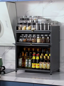 Kitchen Cabinet | Microwave Oven Rack | Storage Shelves with Door | Multifunctional shelf | Kabinet Rak Dapur |