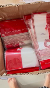 Bendera Merah Putih Garuda PLASTIK PREMIUM+ Tali sudah terpasang Anti Air HUT RI DIRGAHAYU 17AGUSTUS