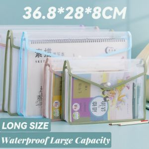 Long File Organizers Envelope Zipper Bag Paper Storage Folder Document Organizer Paper Organizers