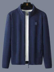 LIEYAN | Upgraded Fleece Spring Stand Collar Deep Blue Outdoor Sports Jacket