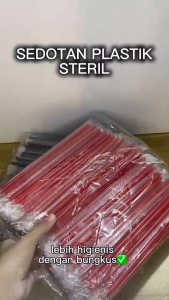 (SUMMER PLASTIC) [250PCS] SEDOTAN STERIL 6MM*20CM / SEDOTAN MERAH PLASTIK STERIL HIGIENIS / SEDOTAN PLASTIK LANCIP