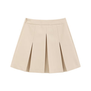 Classic Two-Piece Suit And Skirt Set High Waist Pleated Mini Dress Casual Two-Button Shoulder Design City Commute Polyester Blend