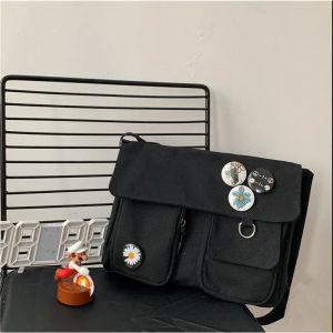 Urban Minimalist Mens Large Capacity Messenger Bag Crossbody Shoulder Bag Commuter Postal Lock Buckle Nylon Daily Match