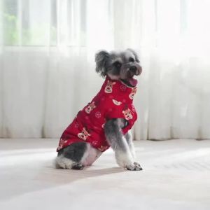 Pet Dog Clothes For Small Medium Dogs Cats Winter Warm Puppy Coat Christmas Print Cat Jacket Coat Chihuahua Bulldog Overalls