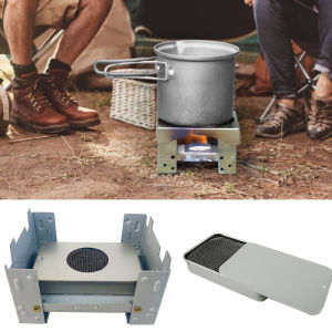 Bếp Nướng Bằng Thép Không Gỉ Mini Ngoài Trời Lò Cồn Di Động Bếp Nướng Gấp Gọn Để Cắm Trại Dã Ngoại