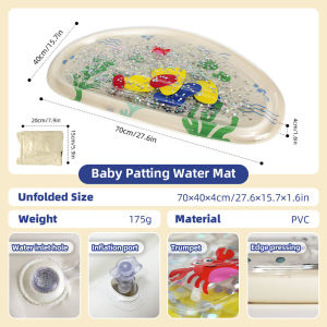 Thảm Chơi Nước PVC Bơm Hơi Cho Trẻ Sơ Sinh Và Trẻ Nhỏ - Thảm Chơi Nằm Sấp Phát Ra Âm Thanh Khi Ấn Đồ Chơi Giáo Dục Sớm Dùng Được Cho Cả Bé Trai Và Bé Gái 0-6 Tuổi