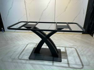 Bàn ăn chân X Cong LACASA chân sắt sơn tĩnh điện gia công cao cấp hiện đại. Căn hộ chung cư nhà phố