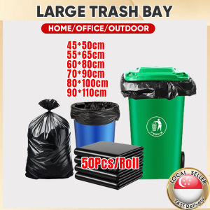 [SG STOCK] 50PCS Trash Bag Big Garbage Bag |Heavy Duty Garbage Bag |Thickened Plastic Bag Rubbish Bag Bin Bag垃圾袋
