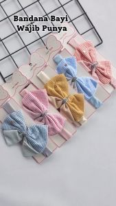 Bando Bayi Perempuan Newborn 0-6 Bulan Pita Lucu