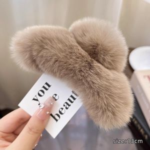 Kích Thước Lớn Mùa Thu Mùa Đông Vây Cá Mập Màu Nâu Café Kẹp Càng Cua Thời Trang/ Phong Cách Mũ Dành Cho Nữ Phụ Kiện Tóc Thời Trang Sành Điệu