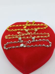 gelang perak asli lapis emas/gelang biji lada ukir sangkar 2bel/gelang asli silver 925/gelang fashion wanita
