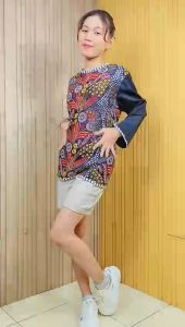 Oralia - Atasan Batik Big Size Blouse Panjang Wanita MTH Kantor Formal Bahan Katun Baju Kerja Motif
