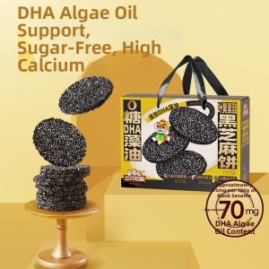 Three Squirrels | Sugar Free DHA Lutein Black Sesame Biscuit 600g