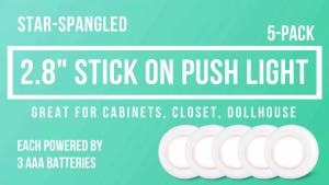 STAR-SPANGLED Tap Light Push LightsNight Touch Light LED Puck Lights Portable Under Cabinet Lighting Battery Operated Powered DIY Stick On Lights Closet Counter Kitchen Warm White 5Pack