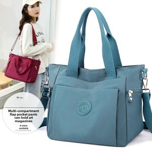 Cotton Canvas Ladies Handbag Casual Commuter Tote Bag Waterproof Shoulder Bag Mother Bag Zipper Closure Soft Structure