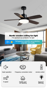 Ceiling fan with light 5 Blades Fan light Home LED Ceiling Light with Remote Control