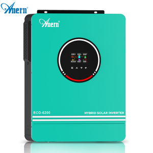Anern Hybrid Inverter 4.2KW/6.2KW MPPT Pure Sine Wave Solar Inverter 24V/48V 500VDC PV Input Hybrid Off Grid Inverter with Dual AC Output
