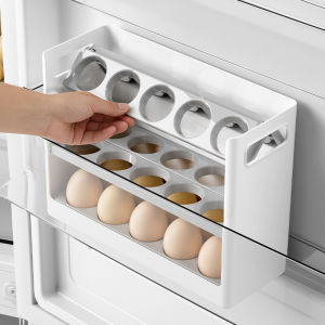 New Upgraded Fridge Egg Storage Box Foldable Side Door Refrigerator Egg Storage Organizer 30 Egg Dispenser Storage Container