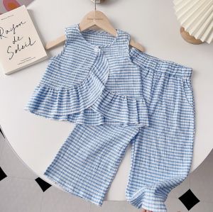 Bear Leader 2023 New Girls Suit Summer Thin Section Sleeveless Undershirt Skirt Mori Suit Fashion Sleeveless Suit Two-piece Sets