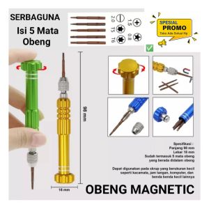 Obeng Magnet Pembuka LCD Touchscreen Batre tanam Semua Hp Universal isi 5 mata buka baut elektronik