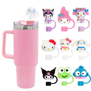 Sanrio Water Bottle Straw Protective Cover 10mm Dustproof Plug Stanley Accessories Straw Cap Dust Cover Cup Holder